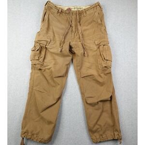 Vintage Abercrombie and Fitch Paratrooper Cargo Pants Mens 32 Tan Baggy Military